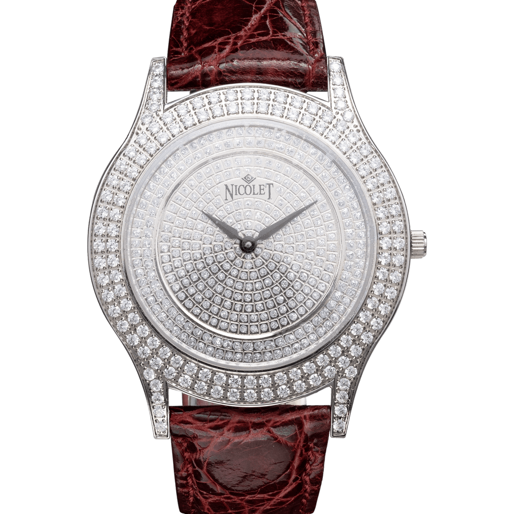 Nicolet Swiss Made CZ Scintillare Crystal Timepiece